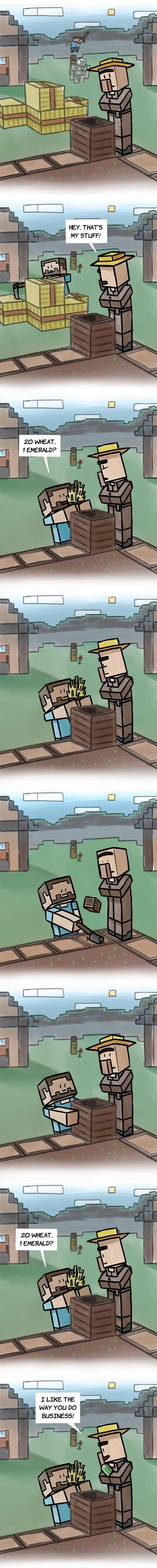 Here’s a Minecraft comic I made recently about villager jobs. Enjoy! ;)