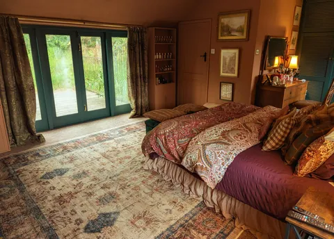 Our Cottage Master Bedroom, swipe for before