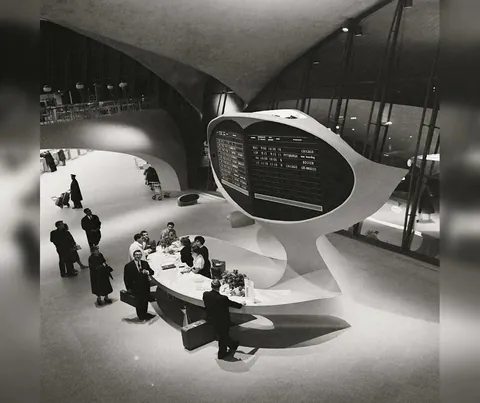 Information desk at John F. Kennedy Airport, 1956