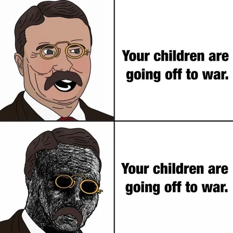 That moment when your paternal instincts conflict with decades of imperialist lobbying.