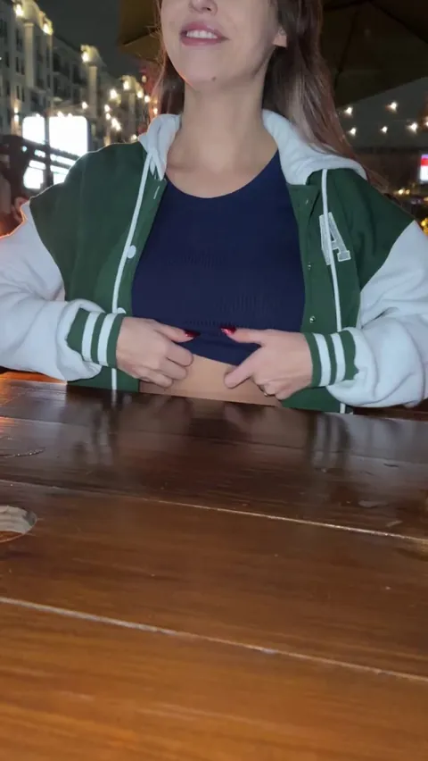 A couple of drinks at the bar and my titties are definitely coming out