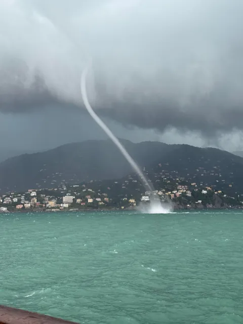 Outside my balcony on a cruise in Rapallo, Italy this morning