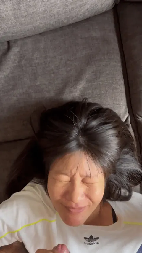 Hot Asian gets a thick load 