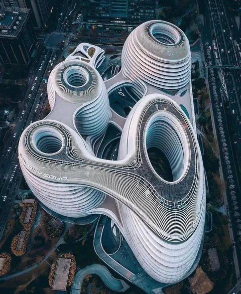 The Galaxy SOHO in central Beijing, China. Office,Retail,and Entertainment Complex by Zaha Hadid Architect.