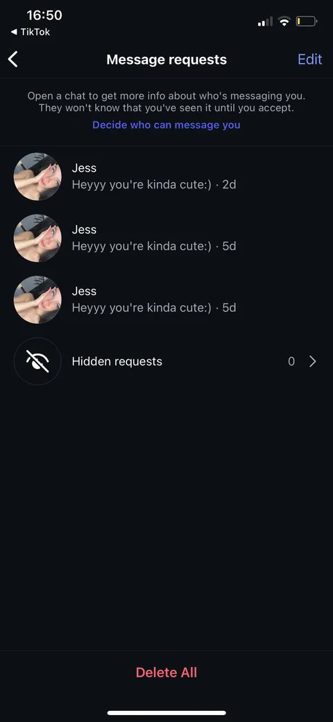 When you open your message requests and see this