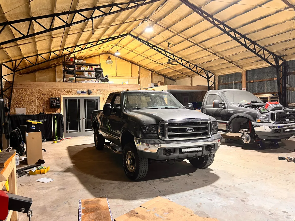 Progress from my 60+ yr old pole barn / workshop build