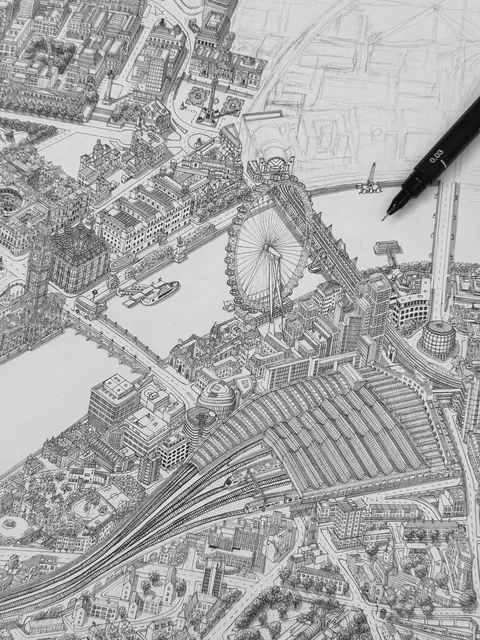 London in 0.03mm ✍️