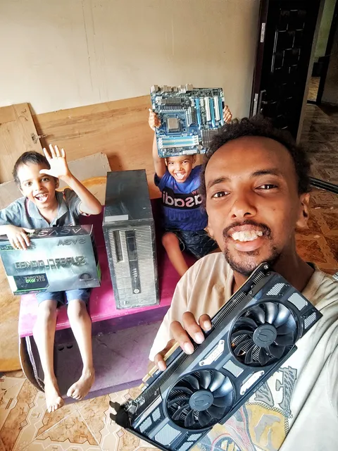 Fellow redditor send me a 1070 GPU and motherboard to my Internet Gaming Cafe in Yemen