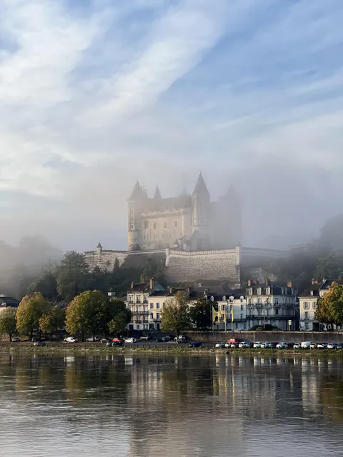 Chateau de Saumur sortant de la brume ce matin