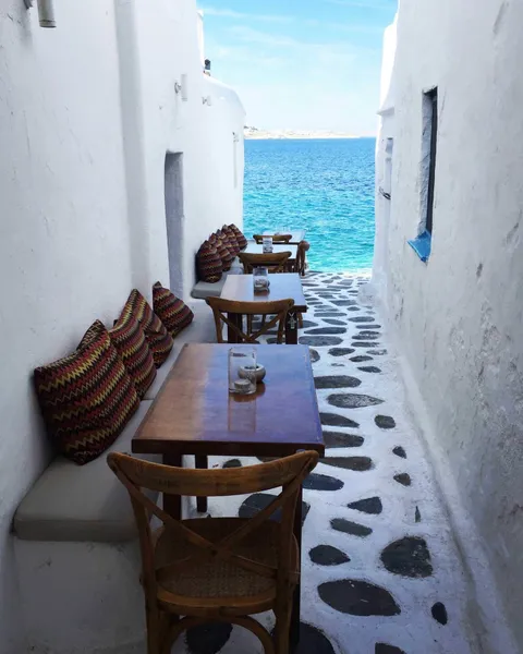 The perfect spot for a drink in Mykonos.