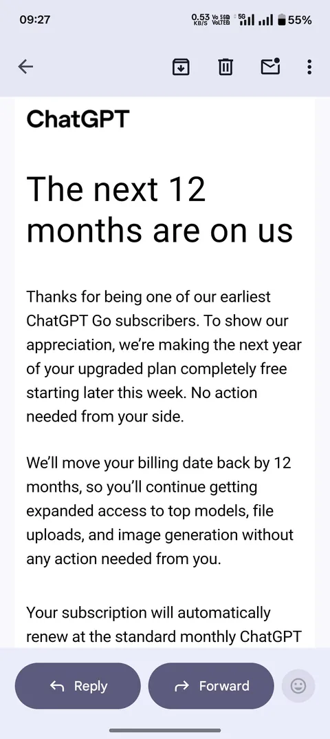 Got 1 year of subscription