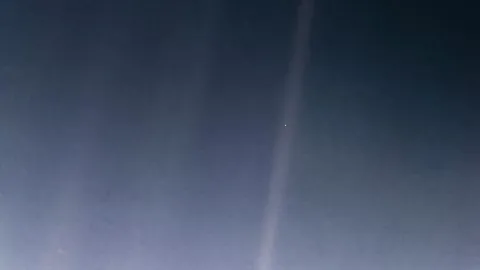 Voyager 1's "Pale Blue Dot," taken 35 years ago today (Feb. 14, 1990)