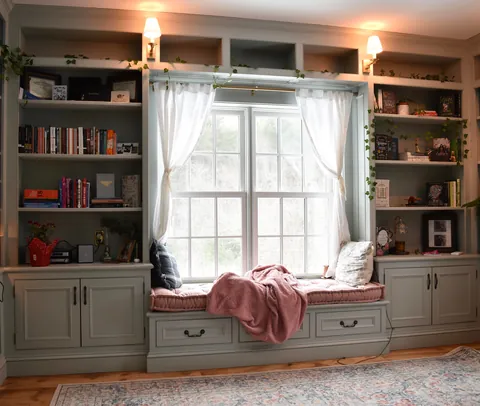 Waiting out the New England winter in our little home library