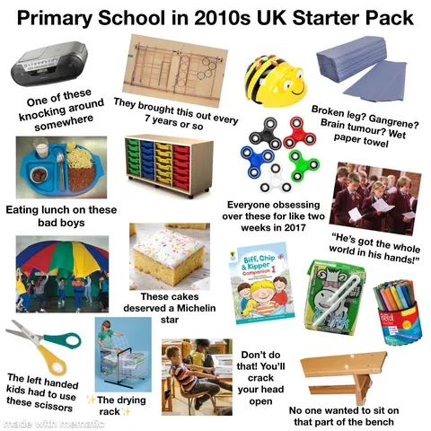 Primary School in 2010s UK Starter Pack