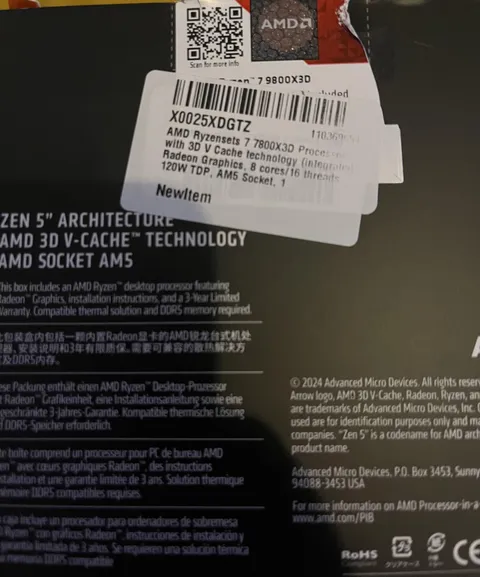 Bought 7800x3d, received 9800x3d instead.