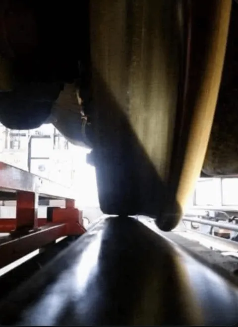 The little contact a train wheel makes with the rail.