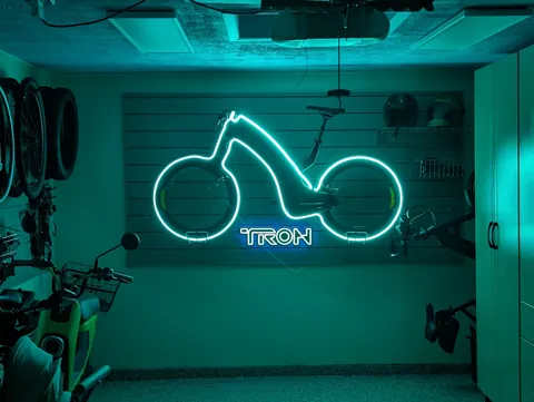 Completed my Tron-themed garage/workshop project