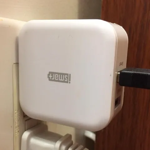 An upside down phone charger