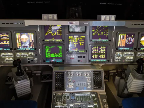 Cockpit of space shuttle Independence