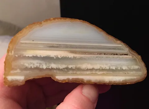 This rock cross section looks like the ocean