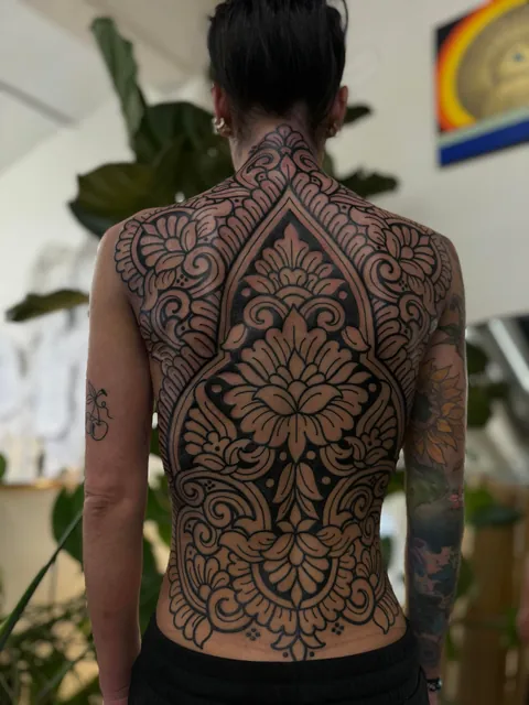 Ornamental back by Michelle Lynn Miller at Somewhere Good in Pittsburgh, PA USA