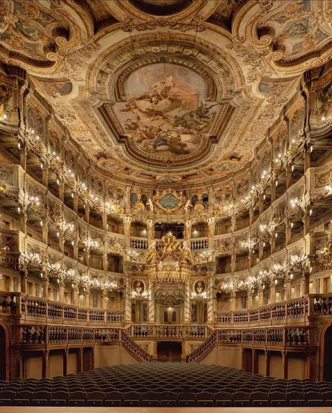 The Margravial Opera House in Bayreuth, Germany. It was built in 1744.