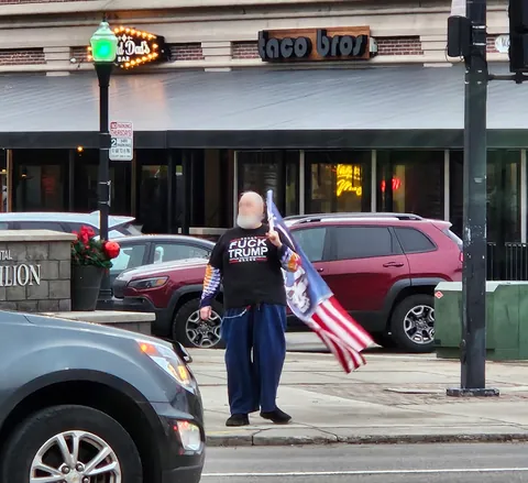 [OC] One man protest in Wyandotte, Michigan