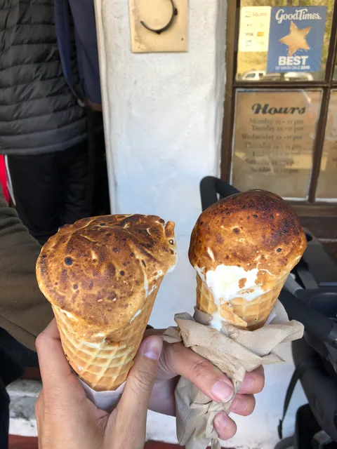 [I ate] Marshmallow topped ice cream!
