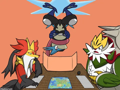 (OC) Board game session with the Kalos starters