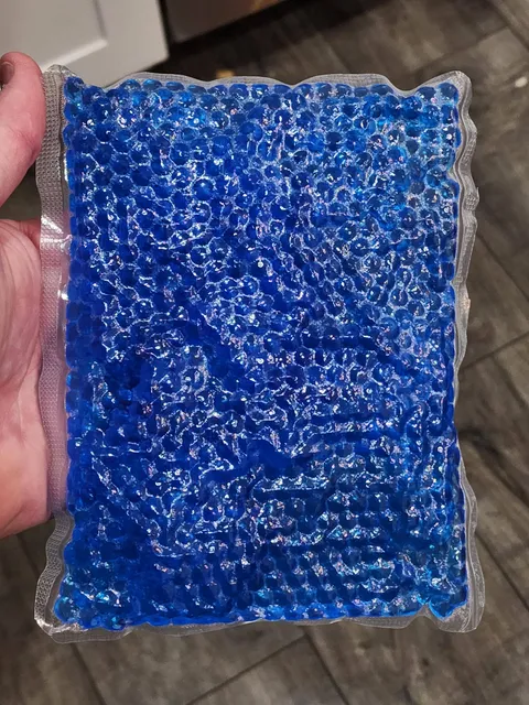 My wife just had a surgery and needs to ice regularly for next few days. All the ice packs we had were too large, and I couldn't find one that was quite right at the store, so I MacGyver'd her one out of orbees and a vacuum sealer bag that's just the right size.