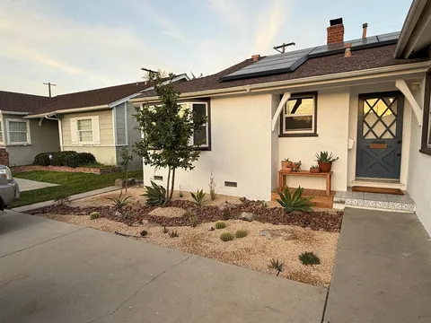 Small Front Yard Overhaul - Desert Landscape with Dry Creek in SoCal