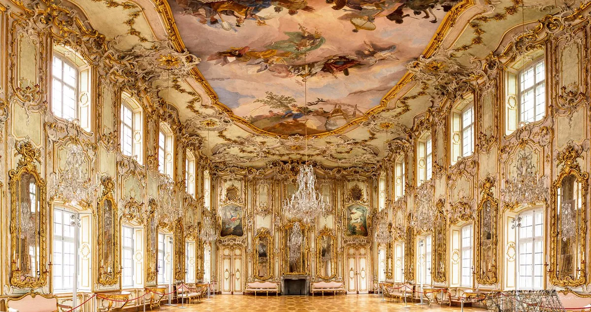 The Rococo ballroom of the Schaezlerpalais in Augsburg, Germany.