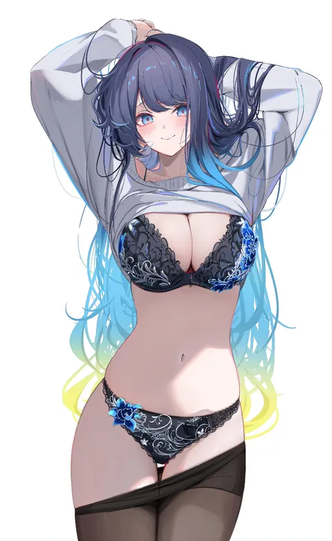 Happy to show her fancy lingerie