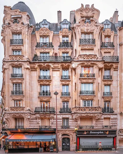 1905 corner building at 24 Place Étienne Pernet built in the Art Nouveau style by the architect Alfred Wagon, 15th arrondissement of Paris, France.