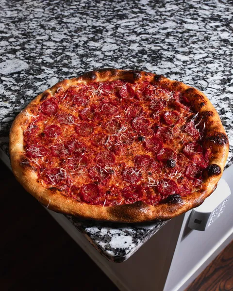 [Homemade] Pepperoni pizza baked in the apartment oven