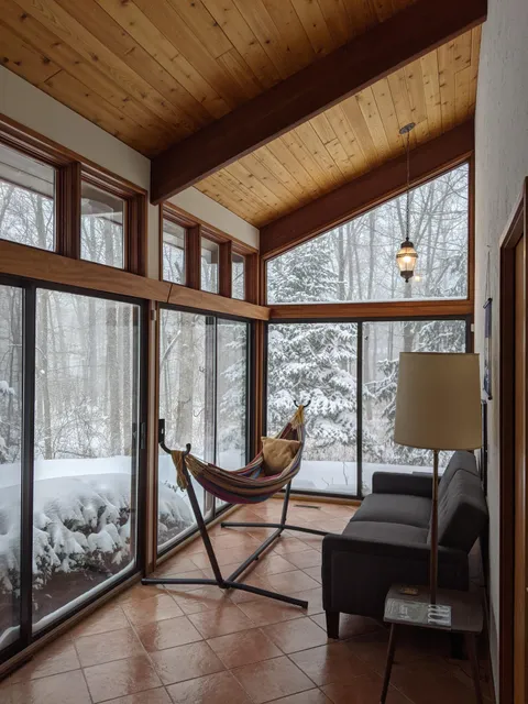 Our snowy view from our reading room