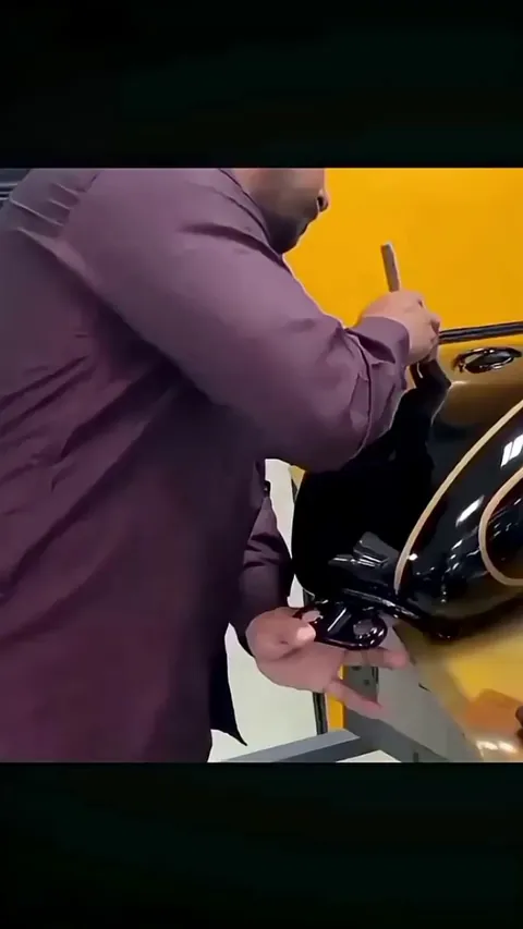 Royal Enfield is famous for painting the pinstripes on gasoline tanks entirely by hand.