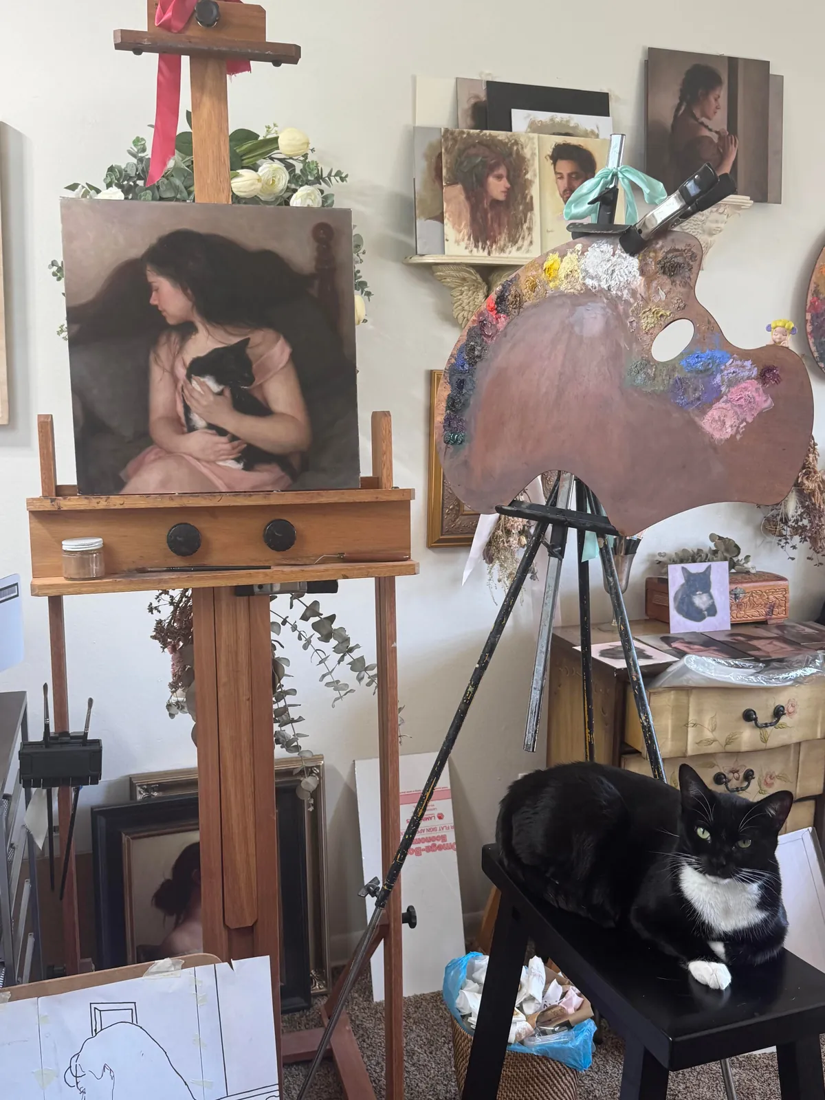 I painted my cat and I (again) bevause I love her 🥰