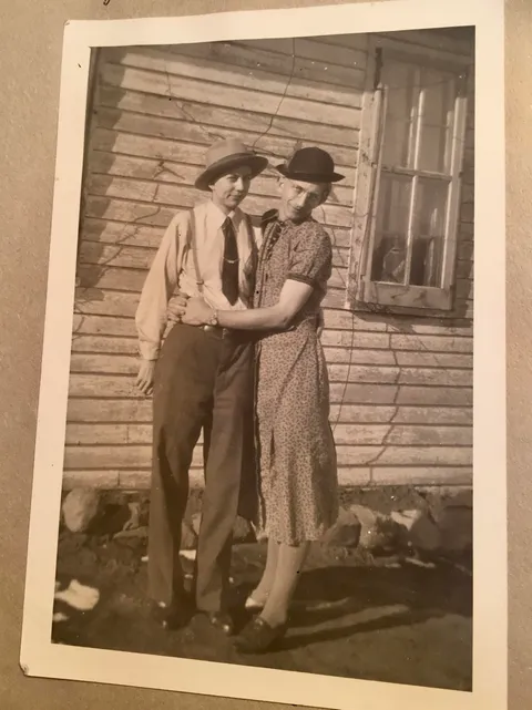 My grandma and grandpa dressing up as each other in the 1940’s