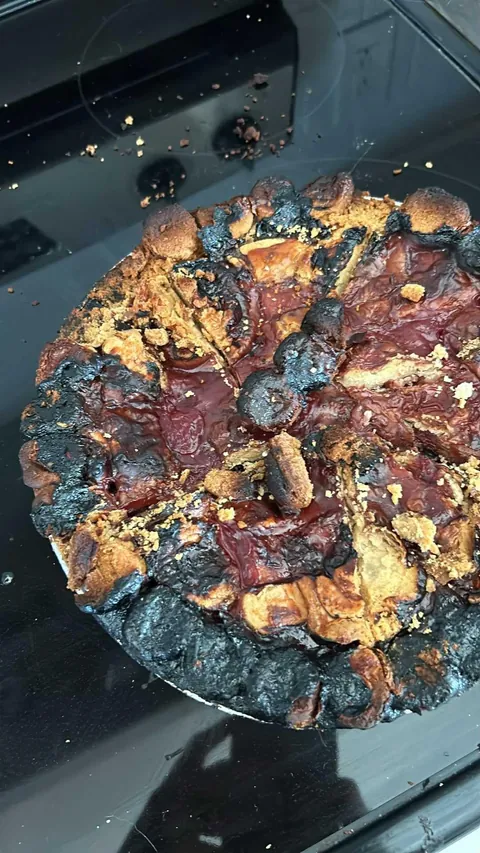 Made these awesome pies. They weren't cooked enough so I put them back in the oven just a little bit too long.