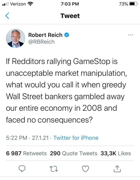 Apparently it’s only ok when the 1% do it.