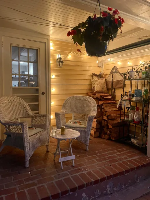 Cozy porch corner of a late summer evening 
