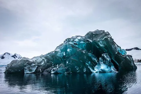 This is an iceberg that has flipped over in Antarctica.