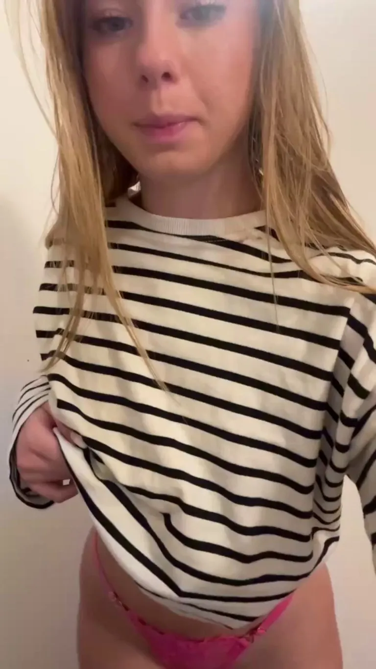 Reveal my small tits, I’m a bit shy tbh