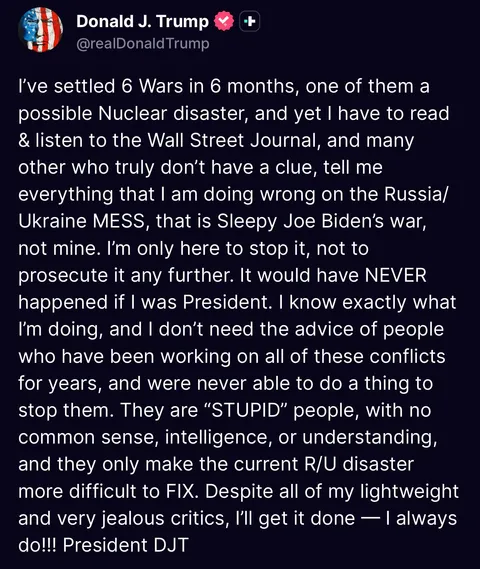 “I’ve settled 6 wars in 6 months” …