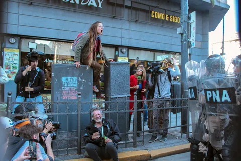Protest for the rights of retirees today in Argentina
