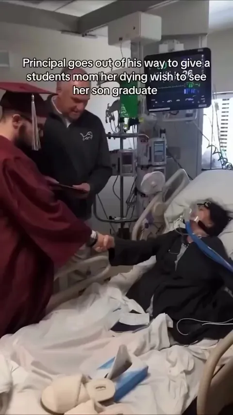 Principle goes out of his way to give a students mom her dying wish to see her son graduate