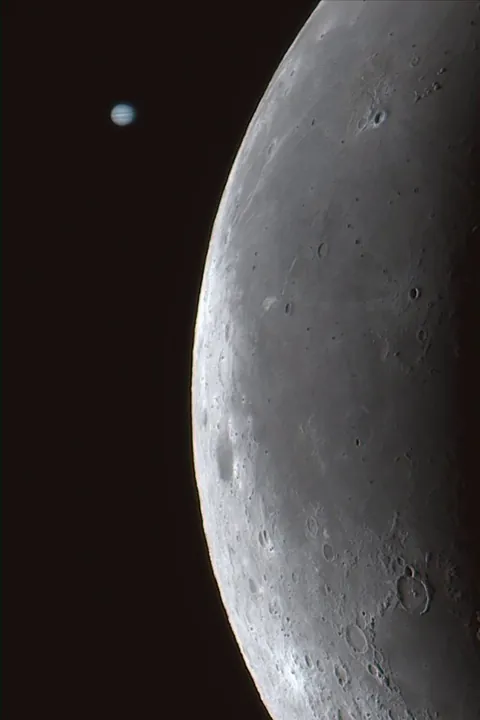 Lunar occultation of Jupiter, timelapse