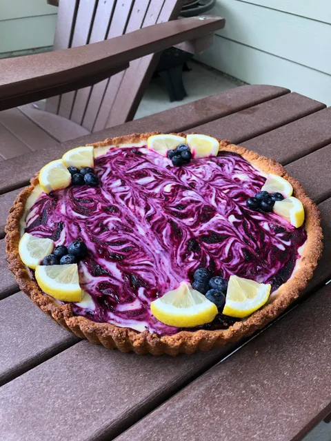 [Homemade] lemon-blueberry tart for a spring day