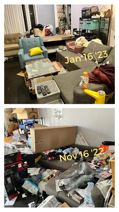 [Image] I've struggled for years with being organized and cleaning up but I spent the last two months and buckled down on getting my apartment in order. There's still more work to do but suffice it to say, I'm proud of this small improvement.